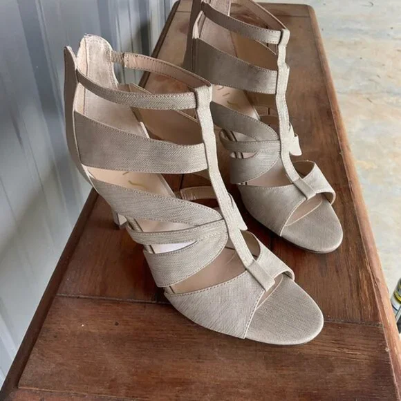 Unisa Strappy Heels. Beige. Size 9 - Picture 3 of 7